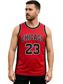 Men's Sports Tank Top For Sports Activities, Gym, And Casual Wear - Chicago Merah - View 2
