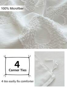 Bộ ga trải giường 2/3 món màu trắng họa tiết hoa, phong cách tối giản, chất liệu polyester, phù hợp cho mọi mùa, kiểu dáng nhà nông thôn, thích hợp cho phòng khách, phòng ngủ, ký túc xá (1 ga trải giường + 1/2 vỏ gối, không bao gồm ruột gối), có thể giặt máy, mềm mại và thoáng khí, phù hợp với giường đơn/đôi/nữ hoàng/vua. - trắng - Xem 7