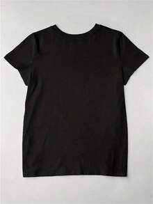 100% Cotton Coquette Bow Pumpkin Pie Turkey Thanksgiving Autumn Fall T-Shirt - Black - View 2