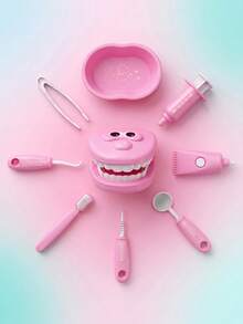Dental Pretend Play Set, Children's Toy Including Oral Model, Teeth And Tools, Parent-Child Interactive Family Game, Birthday Gift, Holiday Gift, Toys For Girls And Boys - Multicolor - View 3