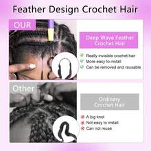 bling hair Tóc móc sợi sóng sâu, 100 sợi, kiểu thắt nút kỳ diệu, tóc móc xoăn dành cho nữ, đã được tách sẵn, không có nút thắt, tóc nối móc sợi lông vũ làm từ tóc thật. - Natural Black - Xem 3