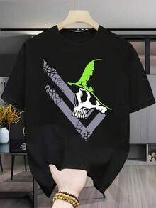 Women's Blouses, Modern Minimalist T-Shirt, Men's Metals Mulisha Murk T-Shirt - Urban Style T-Shirt, Short Sleeve And Round Neck, One-Sided Print, Machine Washable, Ideal For Fans, Birthdays And Gifts, Comfortable Clothing For Parties And Outfits, Seurmuse - 黑色 - 查看 1
