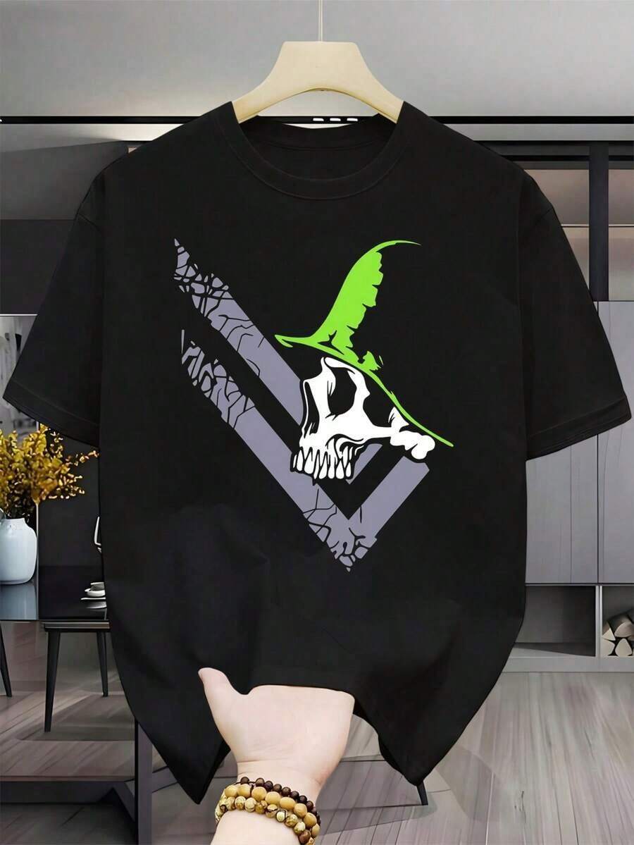 Women's Blouses, Modern Minimalist T-Shirt, Men's Metals Mulisha Murk T-Shirt - Urban Style T-Shirt, Short Sleeve And Round Neck, One-Sided Print, Machine Washable, Ideal For Fans, Birthdays And Gifts, Comfortable Clothing For Parties And Outfits, Seurmuse - 黑色 - 查看 1