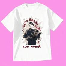 Camiseta de Juan Gabriel: No mientoestaba muy feliz. Unisex, un regalo paramexicanos.Camiseta de cuello redondo, holgada, informal y cómoda atuendos de moda urbana Disponible en varios tamaños.atuendos de moda urbana - Negro - Ver 1