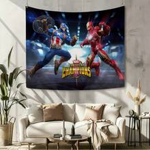 1pc Classic M Arvel Contest Of Champions Tapestry C Aptain America Vs Iron Man Intense Battle Scene Living Room Bedroom Wall Hanging Decor Boys Room Gaming Room Game Room Scene Layout Game Fans Gathering Photography Background Dorm Aesthetic Art Wall Hanging Table Backdrop - Nhiều màu - Xem 7
