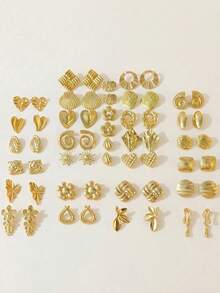 Vintage Leaf Stud Earring For Women Charm Gold Earring,Waterproof Stainlees Steel Jewelry Summer Vacation Jewellery For Wedding Party Daily Gift - Gold - View 9