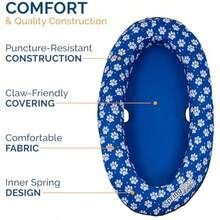 SwimWays Paddle Paws Sprin Float Do Raft, Portable Inflatable Do Pool Floats with Carryin Case, Small 0-65 lbs , Blue - Pequeño - Ver 6