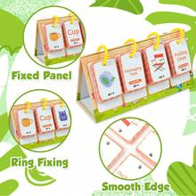 一套/96张日常用品桌面教育卡片，二合一词汇闪卡，图文匹配，适用于语言教育、课堂参考、家庭教育用品、桌面展示、日记装饰、DIY手工、精美礼品和纪念品。 - 彩色 - 查看 3
