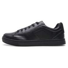 Tênis Masculino Casual Sapatenis Urbano Moderno Respirável Couro Sintético Solado Leve Ideal para dia a dia - Preto - Visão 2