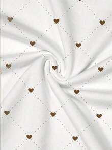 Camiseta de mujer con cuello redondo, estampado de corazones y lunares, y bloques de color - Blanco 6 - Ver 4