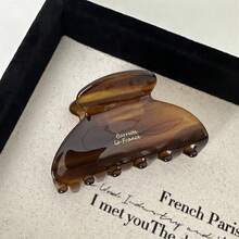 Elegante pinza para el cabello brillante con detalles grabados "Barrette La France", pinza antideslizante de moda adecuada para mujeres, accesorio de cabello elegante para fijar moños medios, flequillos y peinados desordenados, perfecto para uso diario, ir al trabajo, citas, fines de semana y varias ocasiones, agregando elegancia atemporal a tus peinados cotidianos pinzas de garra para vacaciones en la playa - multicolor - Ver 3