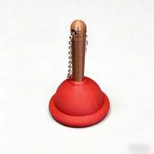 1pc Funny Toilet Poop Button Keychain, Prank Stress Relief Pendant - White - View 8