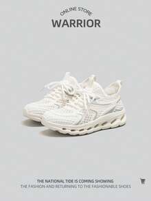 WARRIOR 1双女士运动低帮网面跑步鞋 - 白灰 - 查看 4