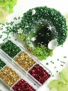 1 Box Vibrant Multicoloured Broken Glass Chip Stones Filling Making– Ideal For Marine-Themed Epoxy Craft Projects, DIY Jewellery Making, Filling Silicone Moulds, Photo Frame Decorations,Making Fridge Accessories - Multicolor - View 2
