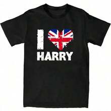I Love Harry Click TeeMusic Styles For Harry Fans Love Theme I Love Harry Circular Text Styles Heart Photo Print Crew Neck T-Shirt Vintage Urban Style Unisex Loose Cotton Short Sleeve Crew Neck T-Shirt Blouses For Women. Blouses.Casual Blouses For Ladies. Print.Printed T-Shirt  Print. - 黑色 3 - 查看 1