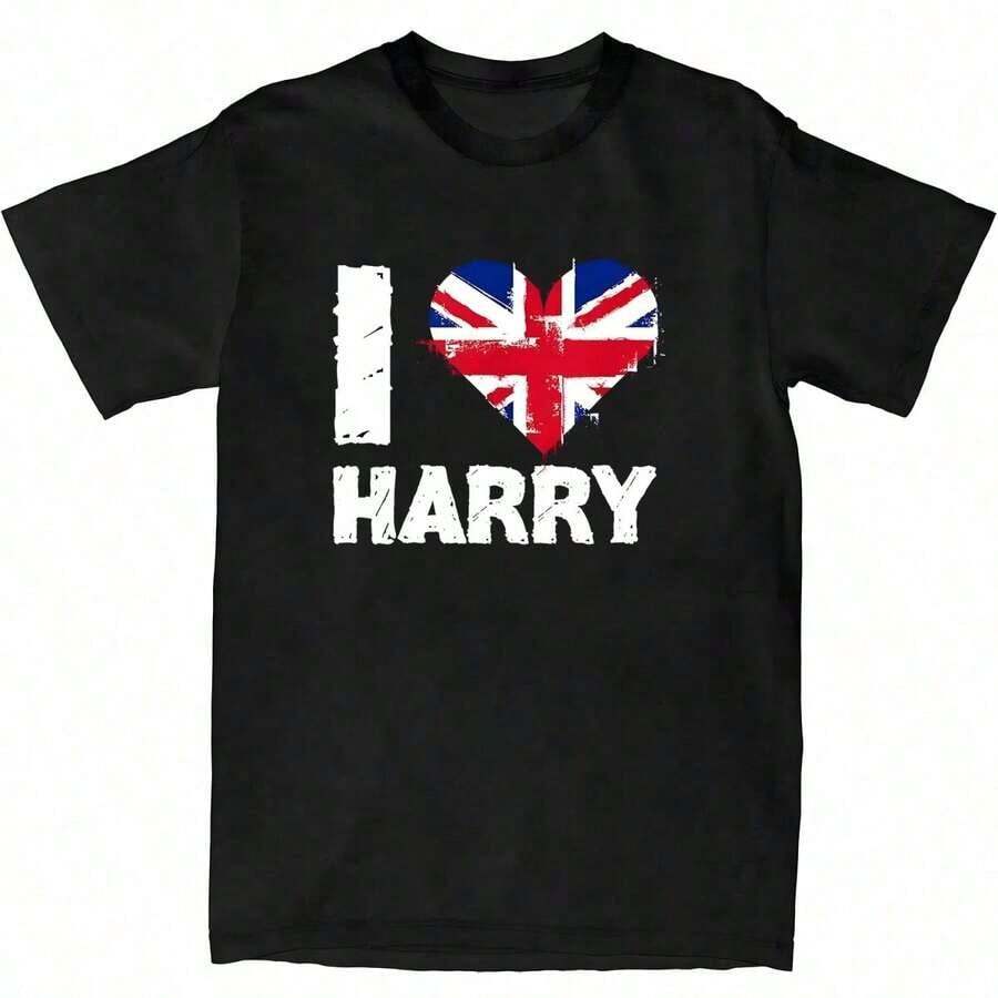 I Love Harry Click TeeMusic Styles For Harry Fans Love Theme I Love Harry Circular Text Styles Heart Photo Print Crew Neck T-Shirt Vintage Urban Style Unisex Loose Cotton Short Sleeve Crew Neck T-Shirt Blouses For Women. Blouses.Casual Blouses For Ladies. Print.Printed T-Shirt Print. - 黑色 3 - 查看 1