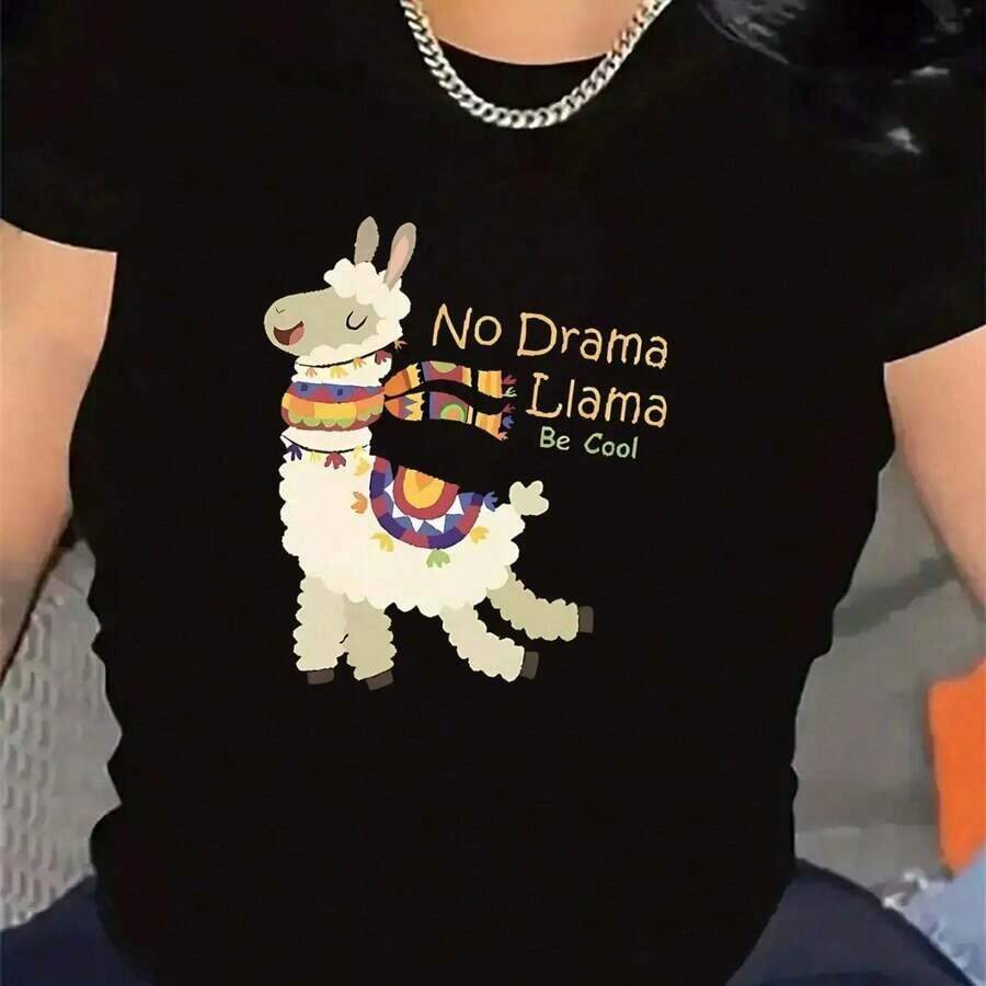 Updated Women's Essential T-Shirts: Comfortable All-Day Wear, Soft And Lightweight, With Prints. Suitable As A Gift. Women's T-Shirt. Blouses > Elegant. Boho Chic. Soft, Breathable, And Comfortable Women's Top, Ideal For Spring, Summer, And Fall, Perfect For Vacations, Travel, And Everyday Wear. - 黑色 - 查看 1