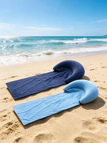 1pc Inflatable Headrest Beach Mat, Outdoor Anti-Sand Adhesive Pad, Suitable For Camping, Picnic, Single Person Sleeping Mat, Foldable Portable Moisture-Proof Mat, Sunbathing Mat - Beach Mat - View 21