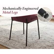 Chairus Modern Dining Chairs Set Of 2 Upholstered Kitchen Chairs In Chenille With Metal Legs For Dining Room/Kitchen/Bedroom - Burgundy - View 9