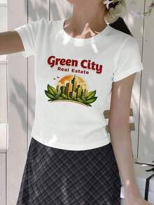 Casual T-Shirt Women's T-Shirts 100% Cotton Durable - 白色 - 查看 2