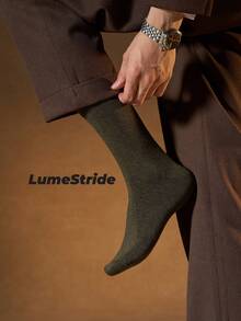 Calcetines de tripulación para hombre | Negocios & Uso diario | Calcetines de vestir versátiles | Algodón cómodo | Estilo combinable con todo - Verde Oscuro - Ver 6