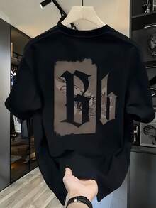 New Men's Short-Sleeved Crew Neck T-Shirt, 180g Cotton, Versatile, Fashion Brand, Summer Print, For Couples, Sweat-Absorbing And Breathable - Suitable For Layering In Spring And Autumn, And As A Single Garment In Summer, Unisex. - 黑色 - 查看 11