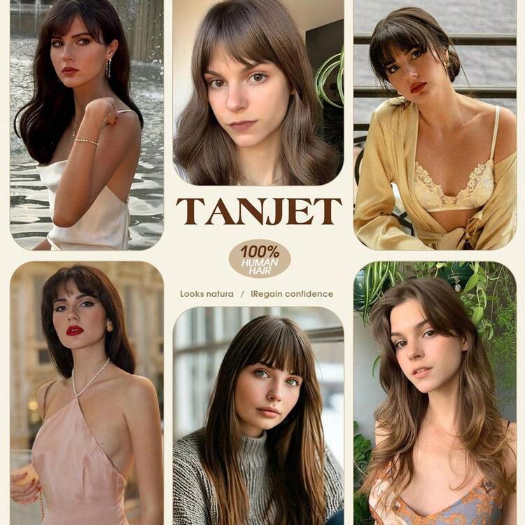 5x9cm Human Hair Toppers for Women Thin Clip-In Topper with 3D 360° Coverage Air Bangs Fringe Hairpieces 8inch-14inch Black Brown Blonde 20g - SA01 - Übersicht 9