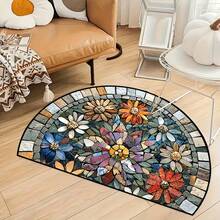 1pc Bohemian Mandala Welcome Mat - Colorful Stone Floral Pattern Doormat, Velvet Material, Soft Entrance Rug, Suitable For Entryway, Bathroom, Kitchen, Hallway, Garden - Washable & Foldable, Home Decor Carpet, Holiday Decoration - Multicolor - View 7