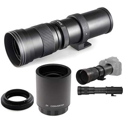 420-800mm Super Telephoto Lens Kit - Includes 2X Teleconverter For Up To 1600mm, Compatible With EF/EF-M/R, F, A, And Other T2 Mount Cameras