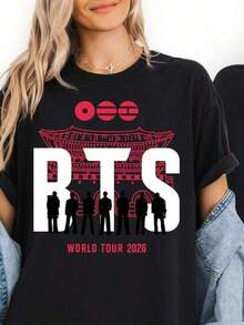 Universal Fit Black T-Shirt For Fans, Adults And Children, UK, Soft Fabric, Summer T-Shirts, For Festivals, Summer, Holiday Sets For Women, Summer Tops, Summer Clothes, Summer Sets For Women, Summer Tops For Women, Festival Tops, Summer Sets For Teens, Summer Clothes For Girls, Shirts, Women's Sets. - 黑色 - 查看 6