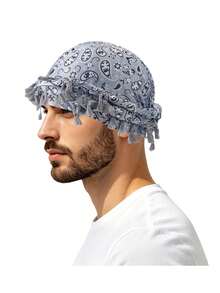 1 chiếc khăn trùm đầu hai lớp kiểu đường phố dành cho nam, họa tiết Paisley. - A - Xem 24