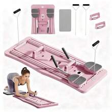 Máquina de entrenamiento multifuncional para el hogar, equipo de ejercicio completo para entrenar abdomen, brazos, piernas y glúteos, ideal para hacer planchas, flexiones y ejercicios de resistencia en casa, incluye accesorios para rutinas variadas, apta para principiantes y usuarios avanzados - Rosa - Ver 11