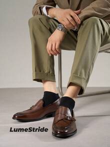 Calcetines de tripulación para hombre | Negocios & Uso diario | Calcetines de vestir versátiles | Algodón cómodo | Estilo que combina con todo - Negro - Ver 4