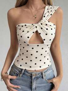 Camiseta sin mangas ajustada con tiras cruzadas huecas, estilo sexy y casual para mujer, Y2K - Albaricoque 3 - Ver 6