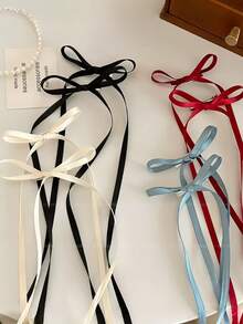 Bộ 4 kẹp tóc nơ ruy băng satin, có sẵn màu đỏ, be, đen, xanh dương, thiết kế nơ kép với ruy băng siêu dài, phù hợp cho nữ và bé gái, lý tưởng dùng hàng ngày, hẹn hò, đi học, du lịch, đi biển, tiệc tùng, lễ hội, làm quà tặng, tốt nghiệp, kẹp tóc barrette, kẹp tóc càng cua - Nhiều màu - Xem 3