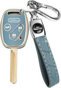 MILD EAST For  Key Fob Cover With Keychain, Car Key Case Shell Protector For  Accord 2003-2012 | Civic 2006-2013 | Pilot 2005-2015 CRV CRZ Fit Odyssey 4 Buttons Smart Remote Control, Blue - ColorD - 查看 1