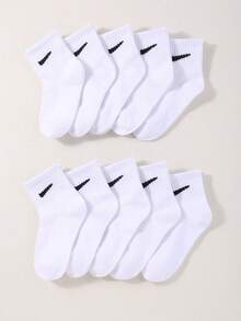 20 Pairs Kids Mid-Calf Socks, Children Elastic Socks, Kids Short Socks, Kids Sports Socks, With Hook Design, Suitable For Teens Daily Wear, Suitable For Boys And Girls, Suitable For All Seasons - Multicolor - View 5
