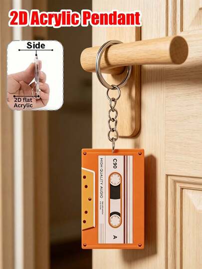 Móc khóa acrylic 2D hình băng cassette cổ điển, mặt dây chuyền hình băng nhạc, phụ kiện túi xách phong cách retro, phụ kiện chìa khóa acrylic cho chìa khóa và ba lô, món quà lý tưởng cho người yêu âm nhạc và người hâm mộ phong cách retro, quà tặng độc đáo cho Ngày Nhà giáo, quà sinh nhật, quà ngày lễ, quà tiệc tùng, quà kỳ nghỉ, quà tựu trường.