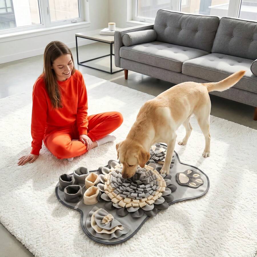 Esterilla de olfateo para mascotas de interior, universal para gatos y perros, manta de entrenamiento de escondite de alimentos, esterilla de búsqueda de olores para mascotas, esterilla de tazón de alimentación lenta - Gris - Ver 1