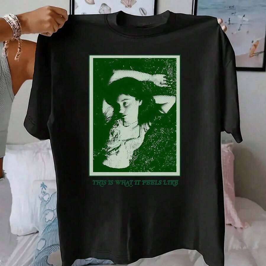 1 Piece Women's Vintage Western Gothic Horror Graphic T-Shirt - Featuring Cowboy Skeleton On Horseback And Skeletal Hands Design Br180g 100% Cotton - 黑色 4 - 查看 1