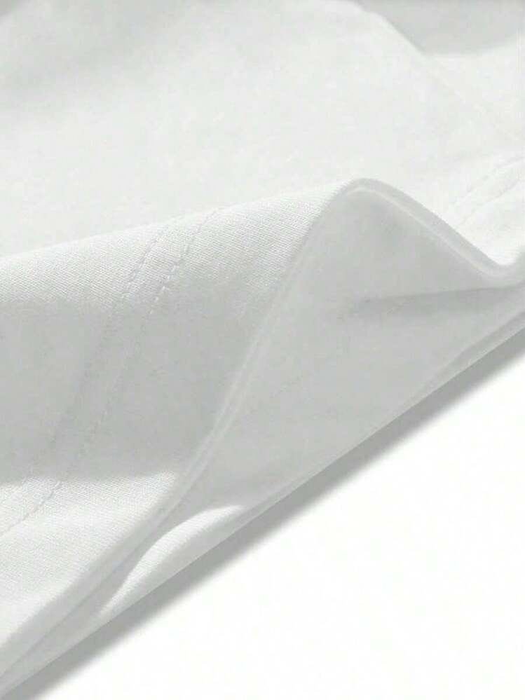 Lip Print T-Shirt, Short Sleeve, Round Neck, Casual Top, Summer And Spring, Women's Clothing, Women's T-Shirts - 白色 - 查看 4