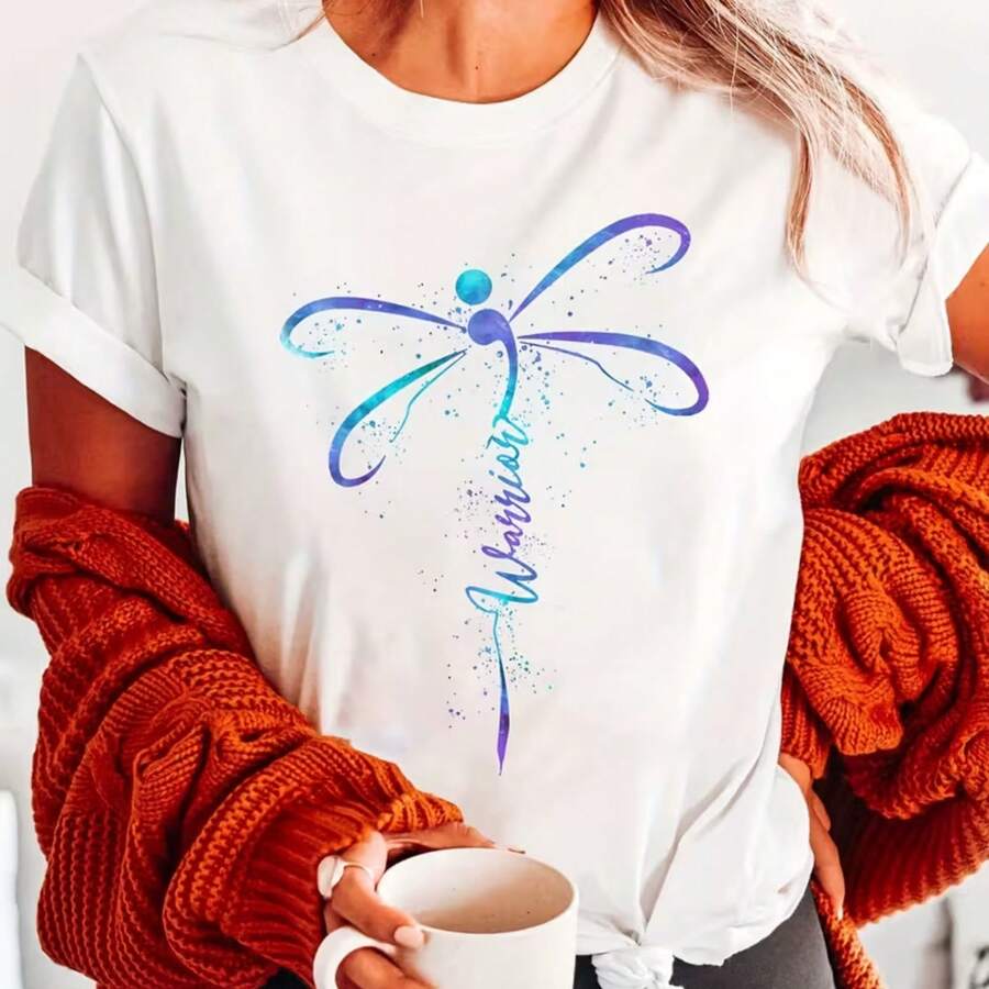 Printed T-Shirt For Men And Women - White - View 1