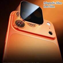 1 pieza Protector de lente de cámara con textura de metal mate, película de lente integrada AR+AF anti-reflejo, HD anti-deslumbramiento, a prueba de golpes y polvo, sin pérdida de calidad de imagen, compatible con iPhone 17 Pro/17 Pro Max, filtro de teléfono, protector de lente magnético ARAF - Película para lentes magnéticas - Ver 4