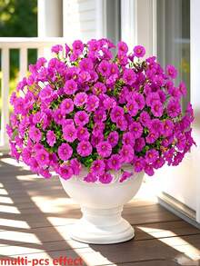 1/6/12pcs - Colorful Vibrant Artificial Plant Flowers Outdoor Spring/Summer Decor, Pink Faux Daisy Eucalyptus Durable, Suitable For Indoor/Outdoor Decoration, Outdoor Home, Porch, Yard, Windowsill, Yard Decor, Wedding And Home Decor, Yard, Window, Yard Decor, Ornaments, Winter Decor, 2026 New Year - Hot Pink - View 1