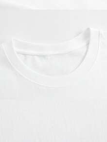 Soft And Breathable Cotton T-Shirt For Women, Casual Daily Wear, 200g, Plus Size 1XL-5XL, With Classic Letter Print, Short Sleeve, Casual, Suitable For All Seasons, Elegant Blouses For Women. - 白色 - 查看 3