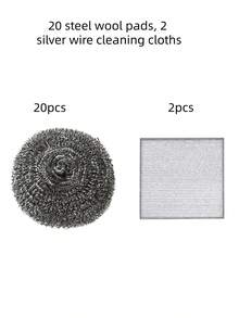Combo Set, Stainless Steel Cleaning Steel Wool, Multi-Function Kitchen Cleaning Brush. Essential Cleaning Tools For Home, Outdoor And BBQ. Sponge And Cleaning Steel Wool Suitable For Kitchen, Bathroom And Various Household Items, Cleaning Ball - Steel Wool Cleaning Ball - Sponge Scrubber, Cleaning Ball - Sponge Scrubber, Used To Remove Stains And Grease From Cookware - Multicolor - View 12