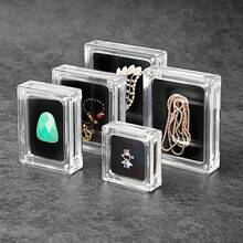 1个透明磁性亚克力展示盒,用于磁性收纳手链、项链、珠宝、手镯、戒指和其他透明亚克力配件 - A - 查看 2