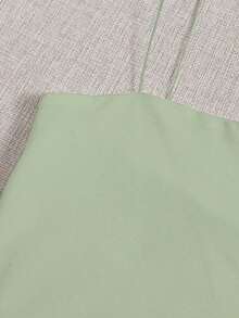 Top corto de tirantes delgado unicolor - Verde 3 - Ver 4
