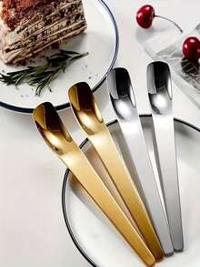1/2/3pcs Stainless Steel Flat Coffee Spoons, Suitable For Desserts, Small Coffee Spoons, Coffee Stirring Spoons, Bar Spoons, Home Tableware, Suitable For Home, Restaurant, Coffee Shop, Party - View 8