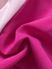 Conjunto de bikini con empalme y bloqueo de color, seductor y con Charm maduro - Rosa - Ver 6